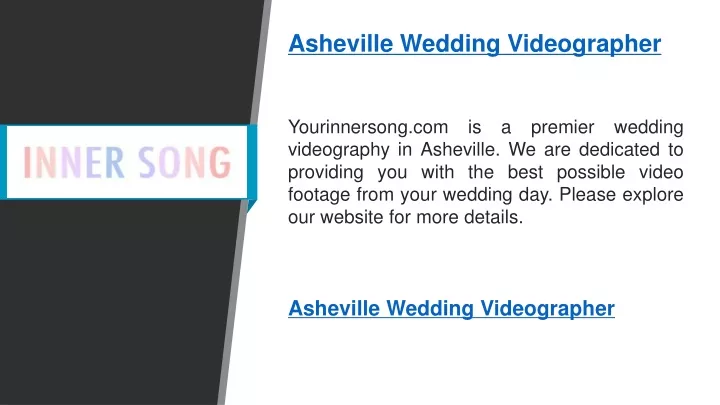asheville wedding videographer