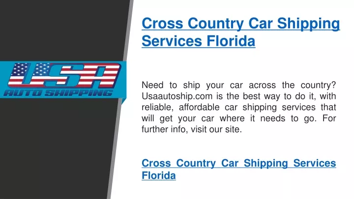 cross country car shipping services florida
