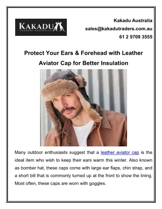 Protect Your Ears & Forehead with Leather Aviator Cap for Better Insulation