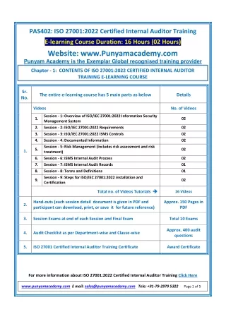 pas402 iso 27001 2022 certified internal auditor