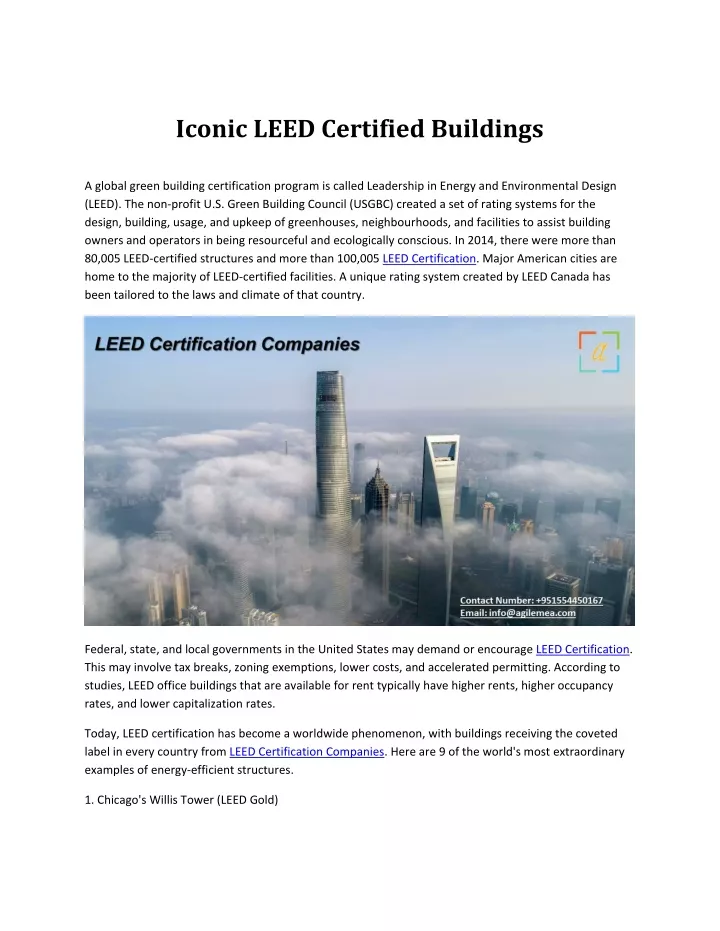 iconic leed certified buildings