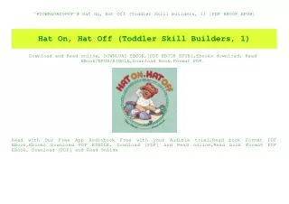 ^#DOWNLOAD@PDF^# Hat On  Hat Off (Toddler Skill Builders  1) [PDF EBOOK EPUB]