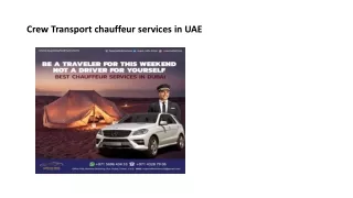 Monthly basis chauffeur service in Dubai