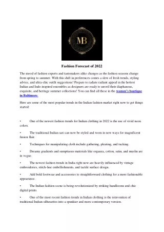 fashion forecast of 2022