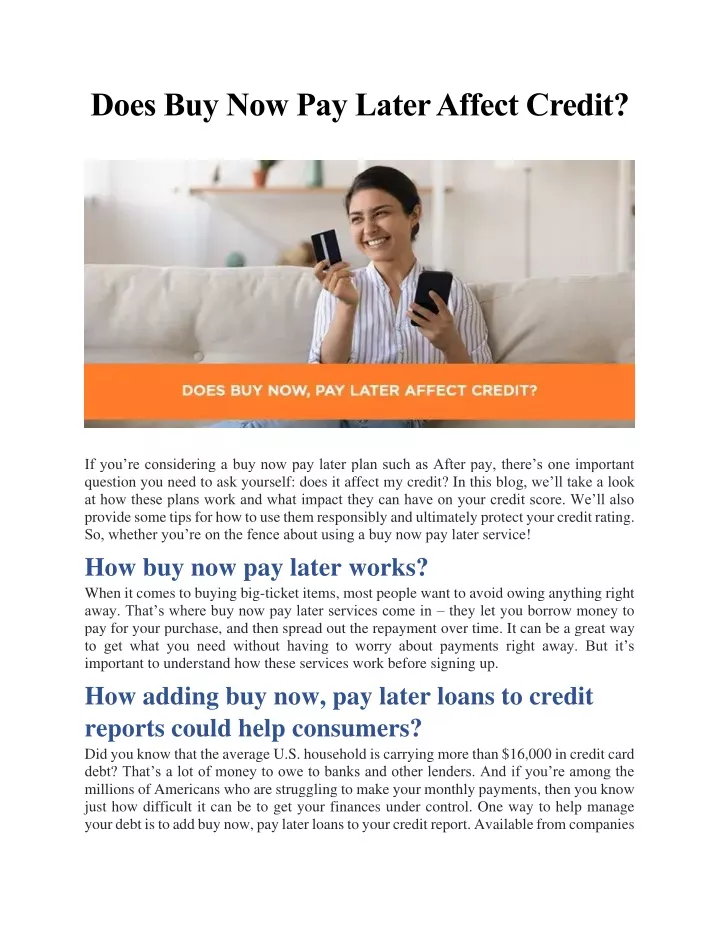 does buy now pay later affect credit