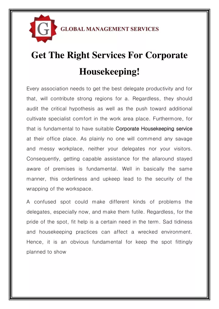 get the right services for corporate