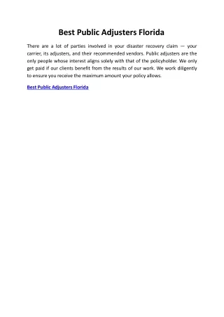 best public adjusters florida