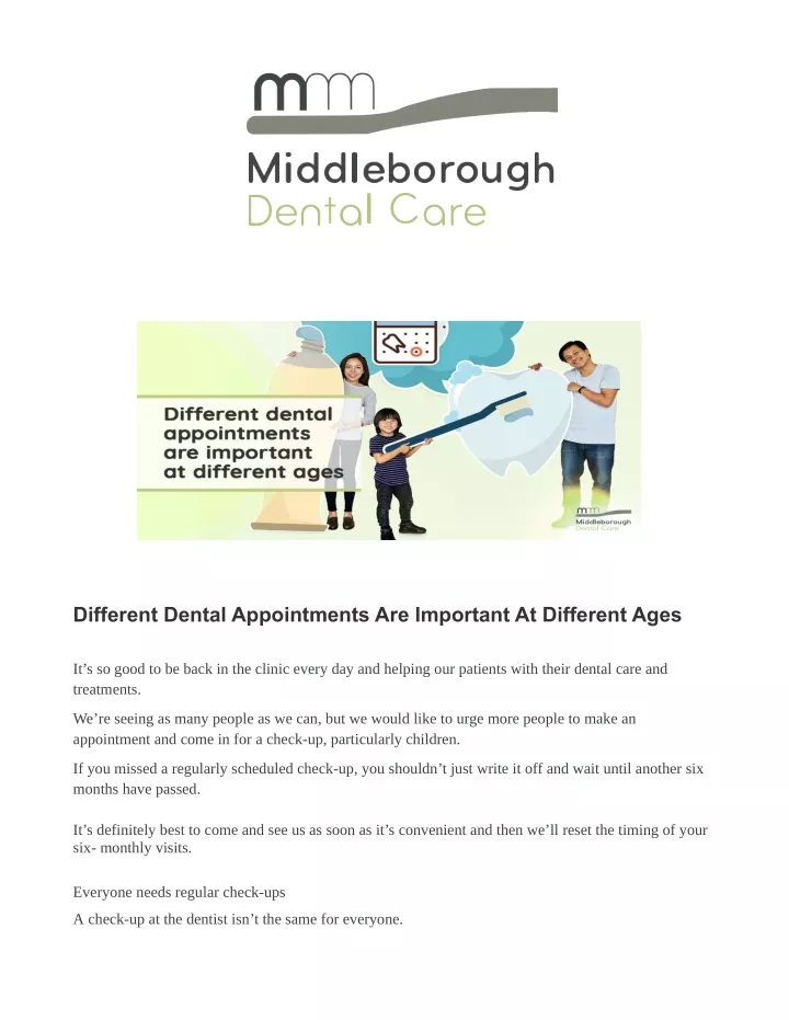 different dental appointments are important