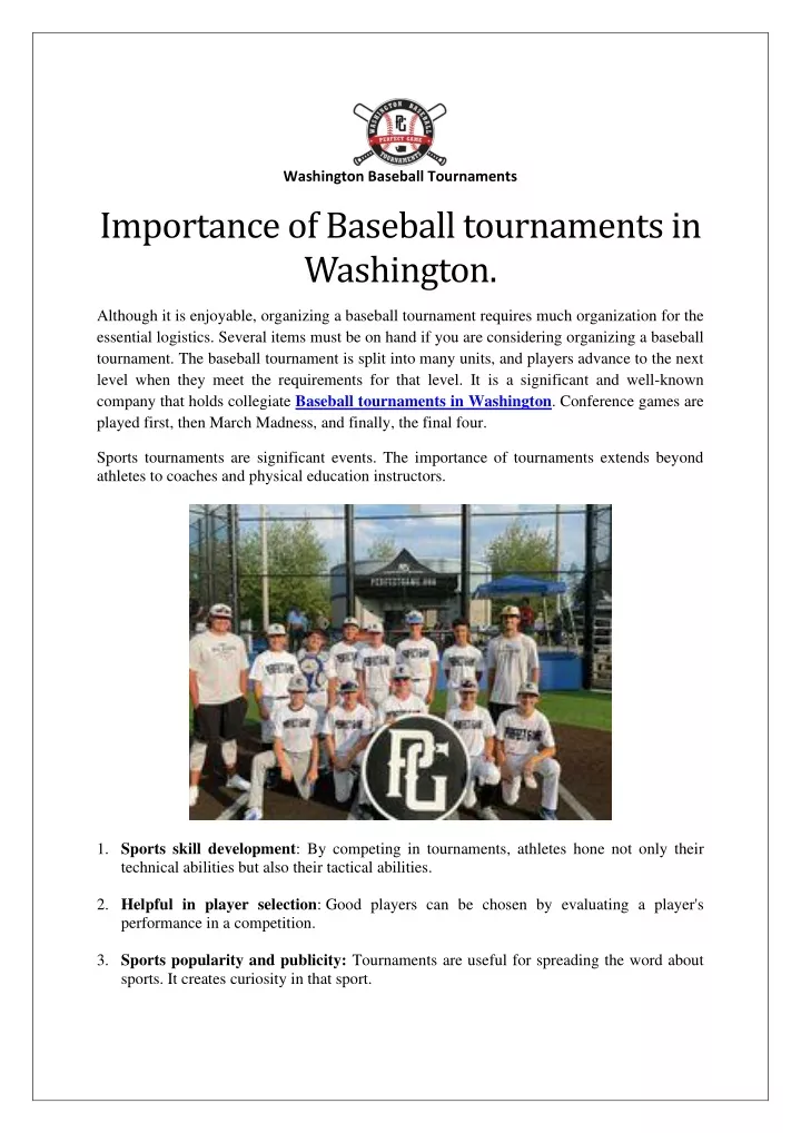 PPT Are You Looking for Youth Baseball Tournaments 2023 near me in