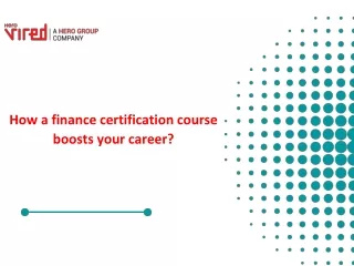 how a finance certification course boosts your