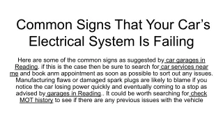 common signs that your car s electrical system