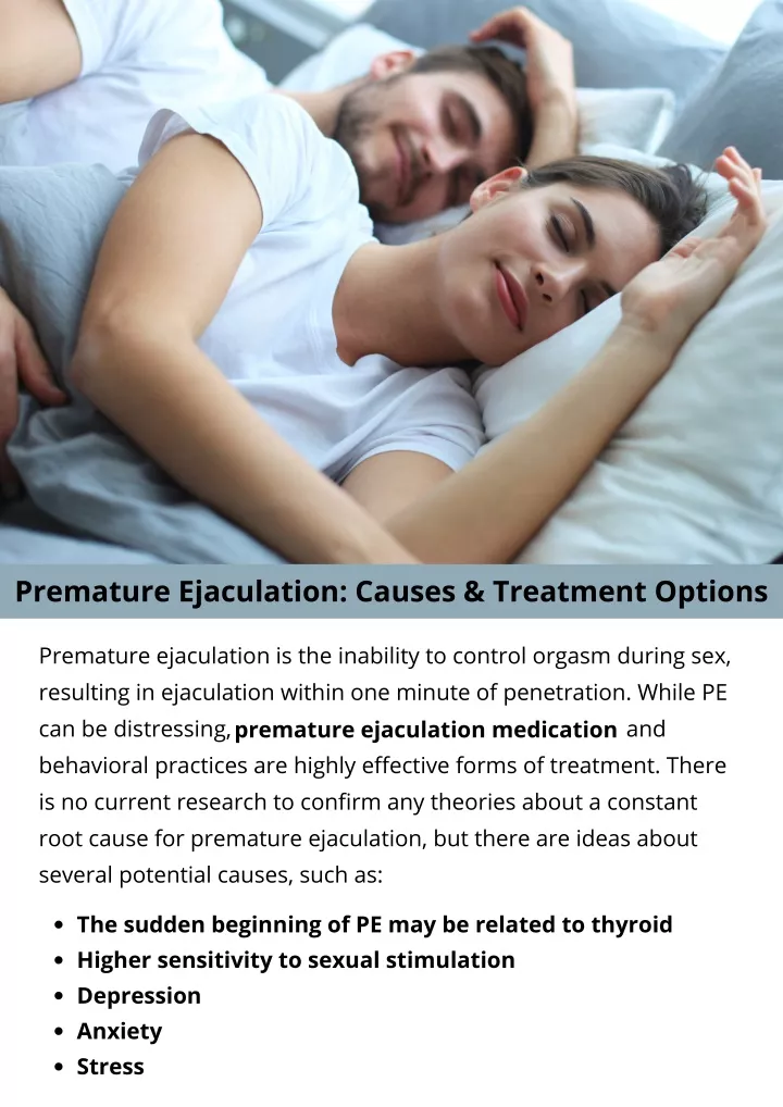 premature ejaculation causes treatment options