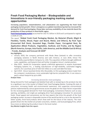 fresh food packaging market biodegradable