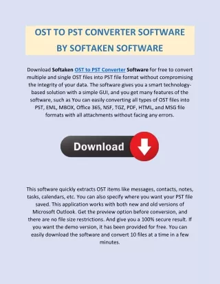 OST to PST Converter software - Softaken Software