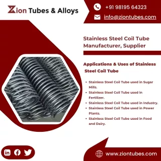 Stainless Steel Coil Tube of Superior Quality in India