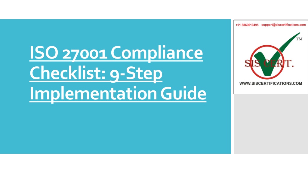 PPT - ISO 27001 Compliance Checklist 9 Step Implementation Guide ...