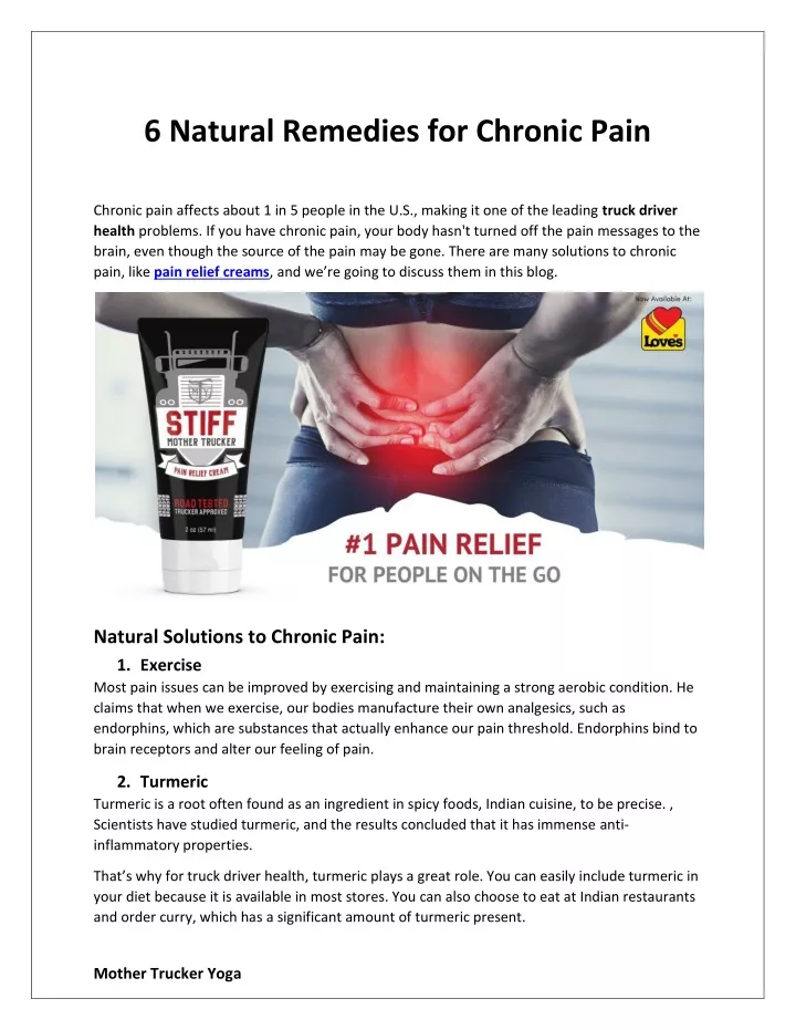 6 natural remedies for chronic pain