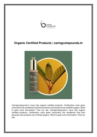 Organic Certified Products