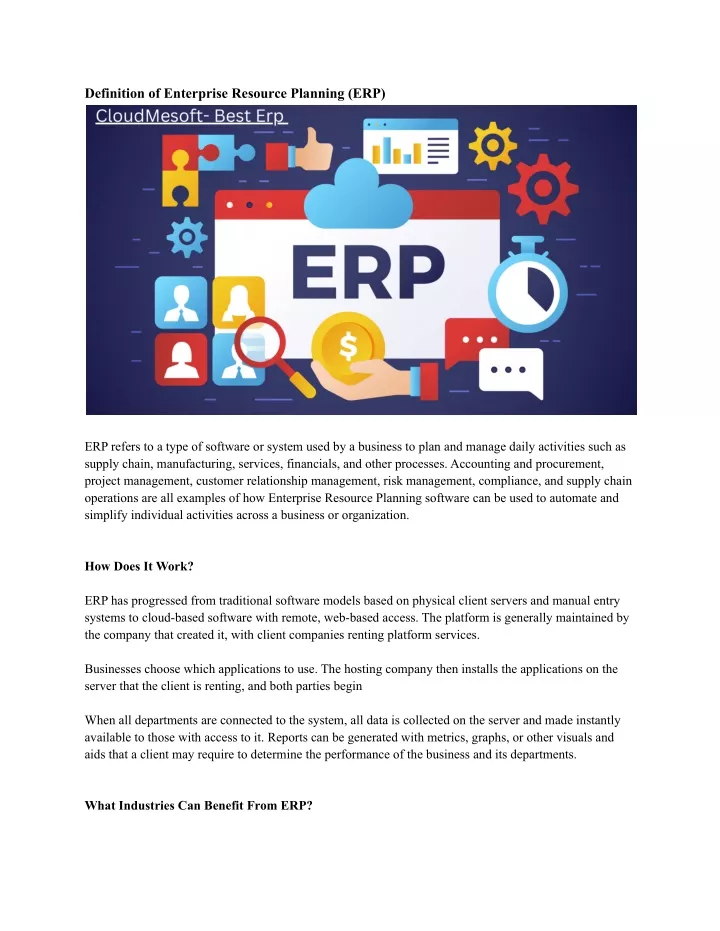 definition of enterprise resource planning erp