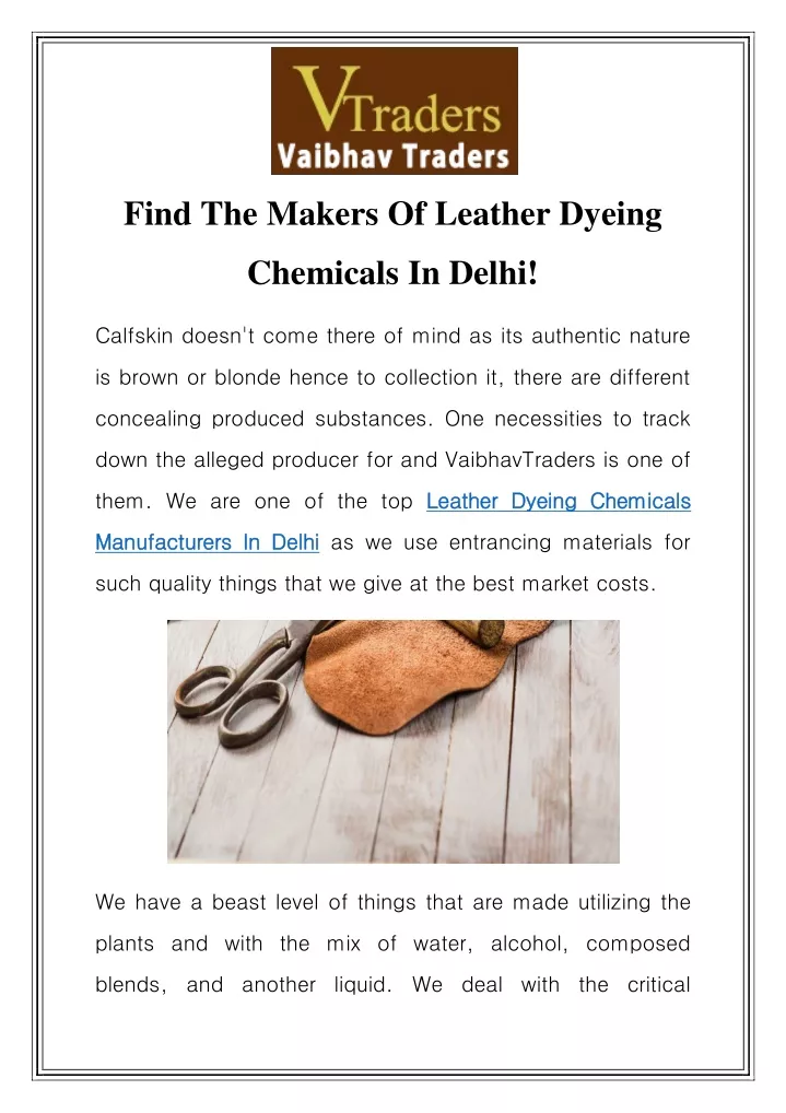 find the makers of leather dyeing