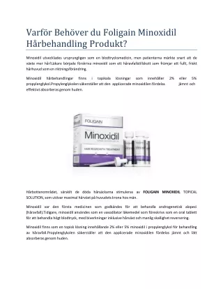 Varför behöver du Foligain Minoxidil hårbehandling produkt ppt