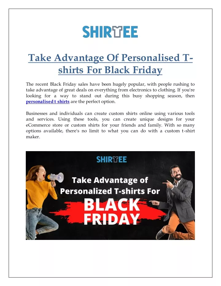 take advantage of personalised t shirts for black