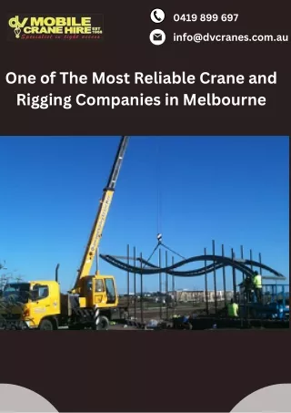One of The Most Reliable Crane and Rigging Companies in Melbourne