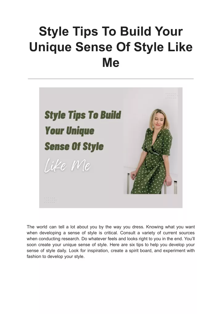 style tips to build your unique sense of style