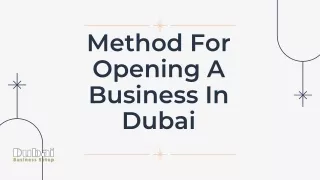 Method For Opening A Business In Dubai