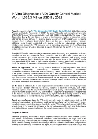 in vitro diagnostics ivd quality control market