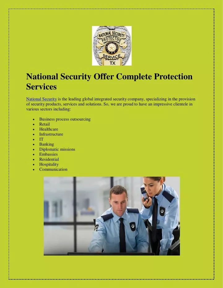 national security offer complete protection