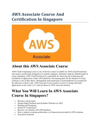 aws associate course and certification