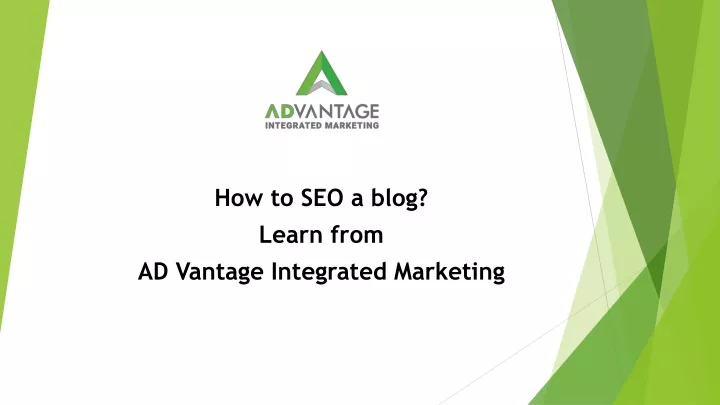 how to seo a blog learn from ad vantage