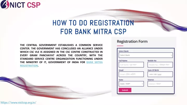 how to do registration for bank mitra csp