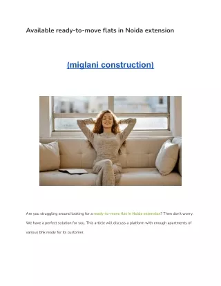 available ready to move flats in noida extension