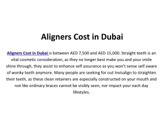 Aligners Cost Dubai