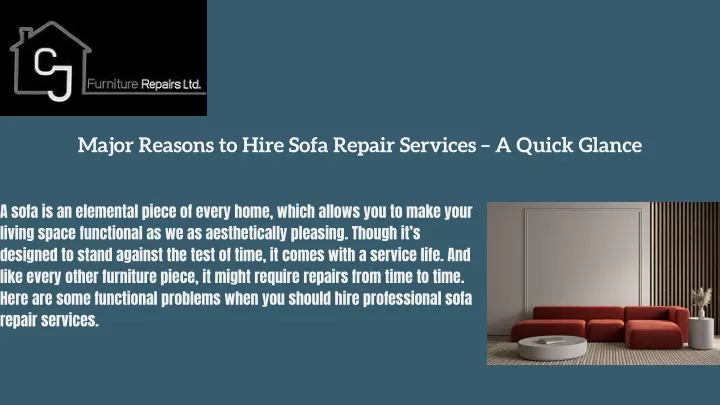 major reasons to hire sofa repair services