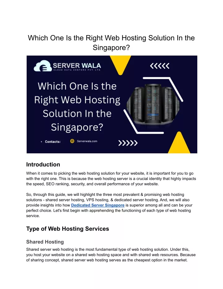 which one is the right web hosting solution