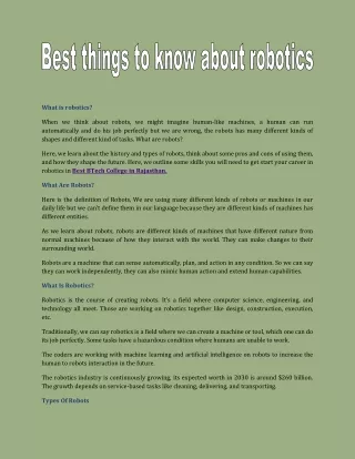 what is robotics