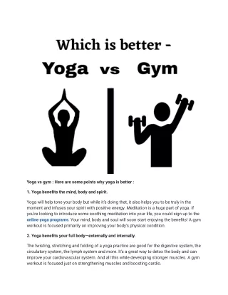 yoga vs gym here are some points why yoga