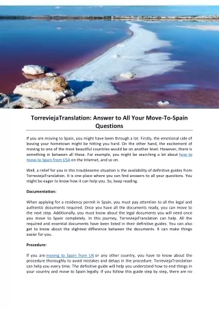 TorreviejaTranslation: Answer to All Your Move-To-Spain Questions
