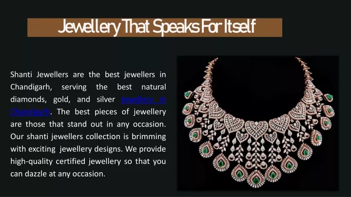 jewellery that speaks for itself