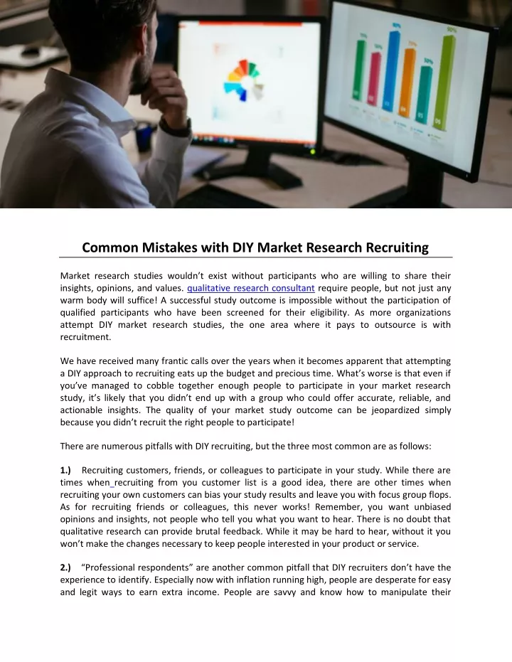 common mistakes with diy market research