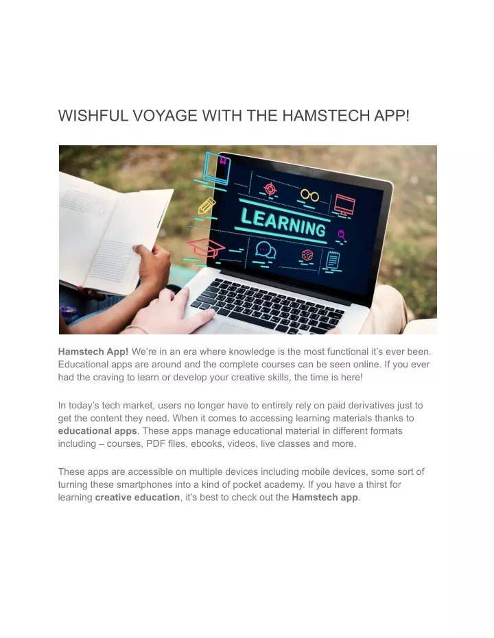 wishful voyage with the hamstech app