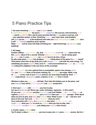 5 Piano Practice Tips