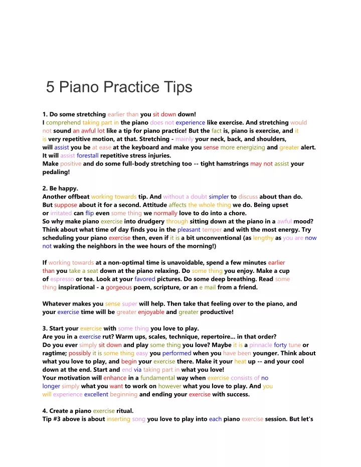 5 piano practice tips