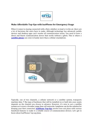 make affordable top ups with isatphone