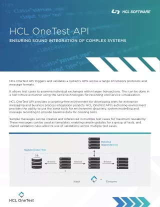 hcl onetest api ensuring sound integration