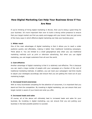 How Digital Marketing Can Help Your Business Grow if You Are New