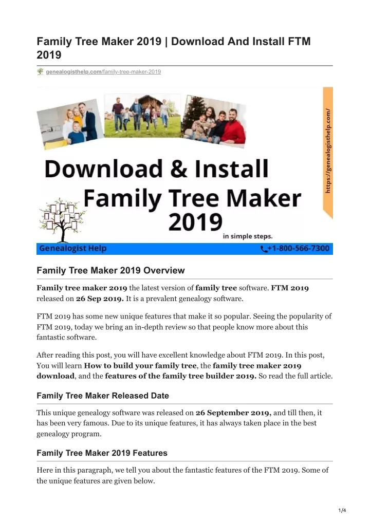 family tree maker 2019 download and install